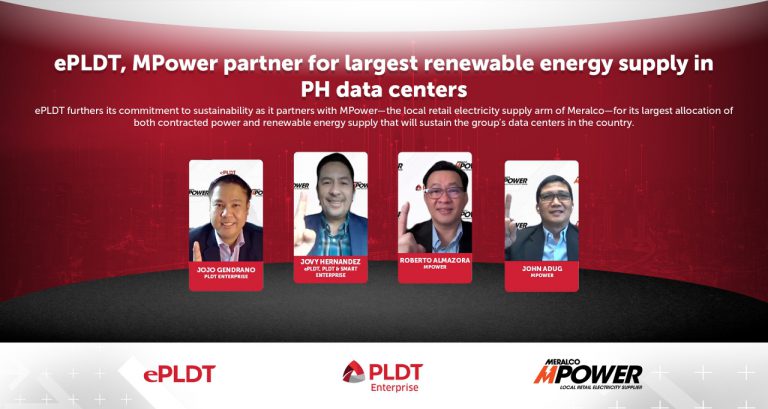 ePLDT, MPower partner for its largest renewable energy supply in PH data centers